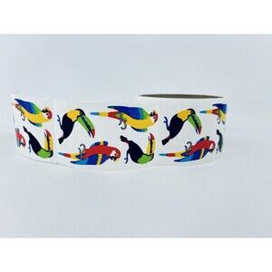 Vintage 1992 Parrots Mrs. Grossman's Stickers Roll Scrapbooking Birds Animals‎